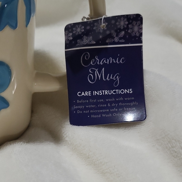 Ceramic Mug with Blue Bow Accents - Picture 7 of 9